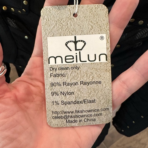 NWT Meilun Bandage Studded Bodycon Dress Strap Party Dress, Small - Picture 2 of 4